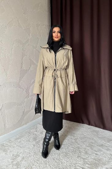 Camel Askı Detaylı Trençkot resmi